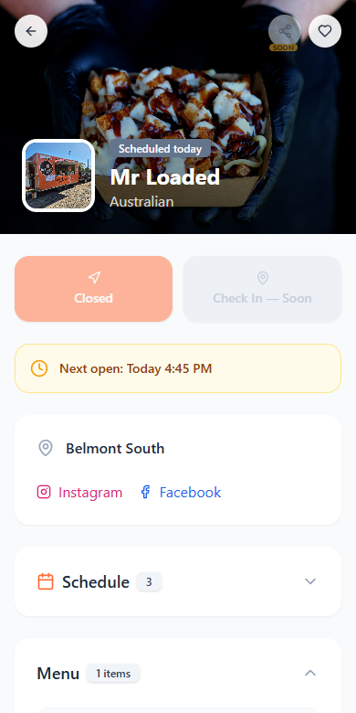 View truck profiles: public app screenshot